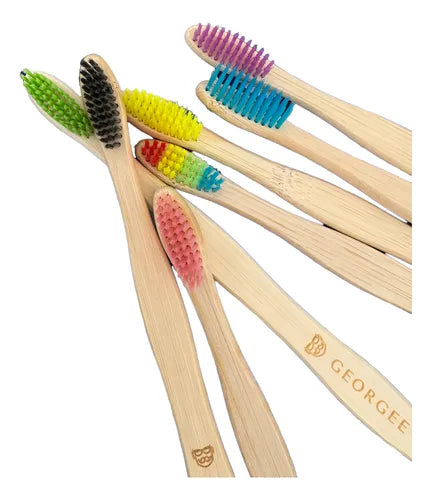 Cepillos de dientes de bambú biodegradable, sostenible Pack Pareja 2 piezas