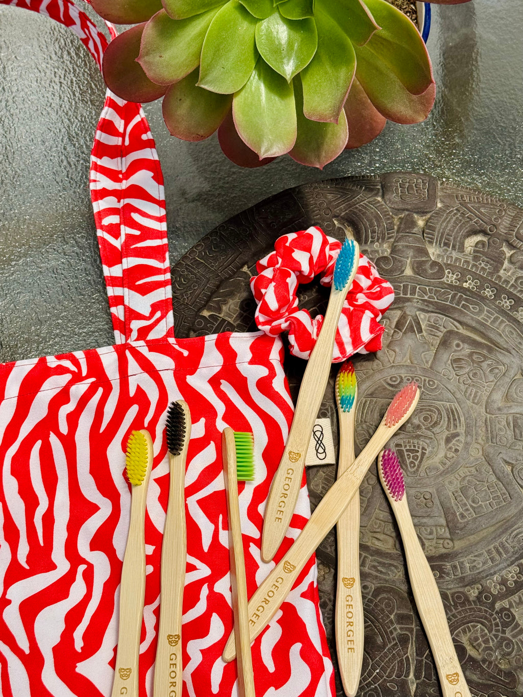 Set Tote Orange Zebra- Colección Animal Print