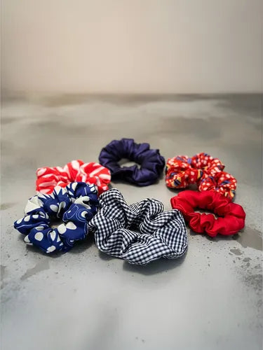 Set de scrunchies donas elásticas para cabello, mujer y niñas. 6 piezas