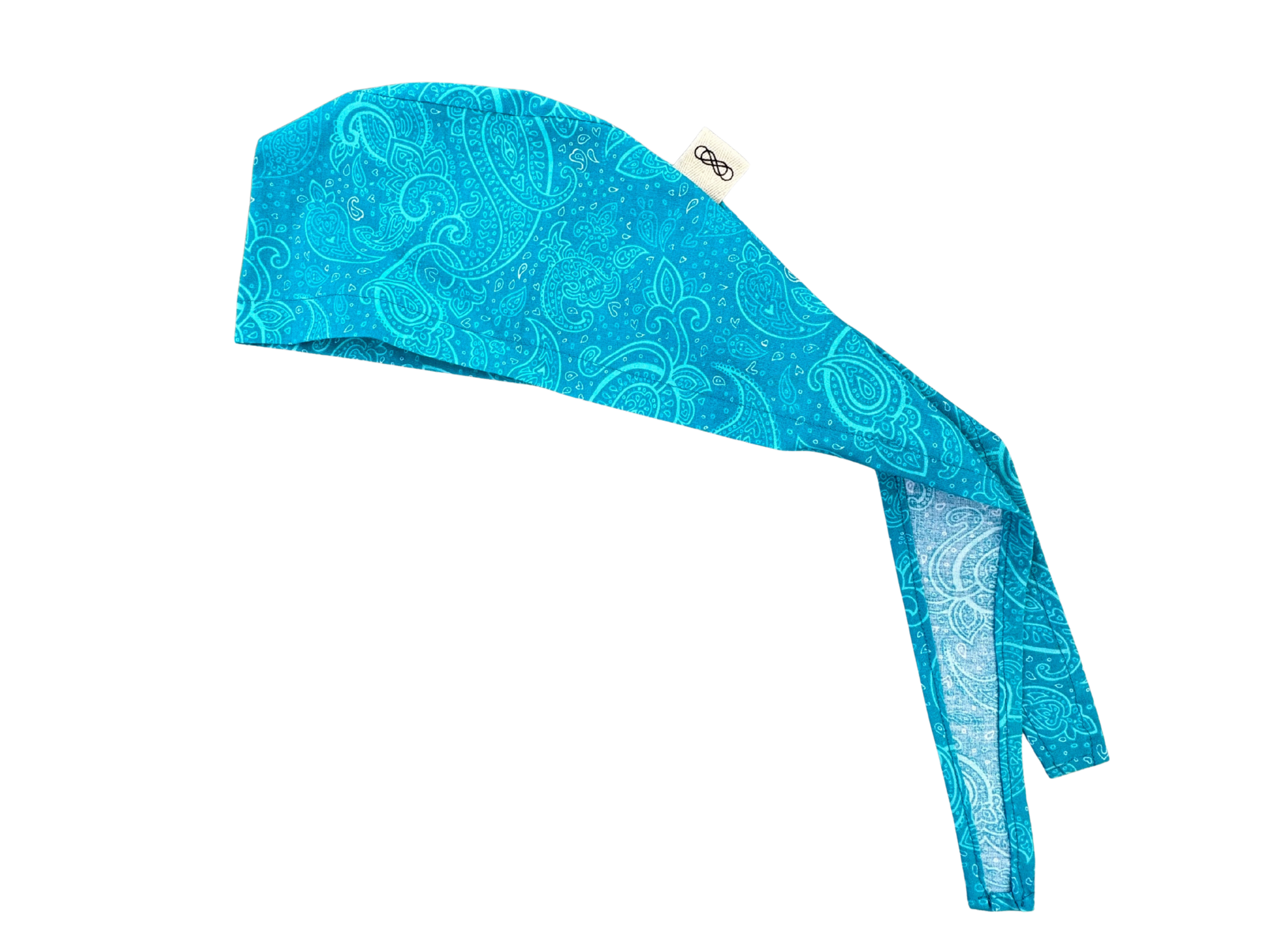 Gorro Quirúrgico Paisley Turquesa Doctor Enfermeras Estampado Artesanal