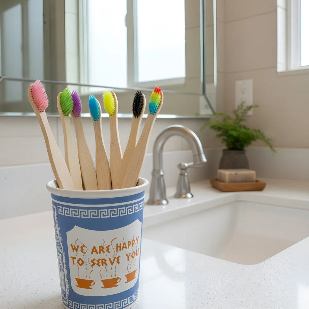 Cepillos de dientes de bambú biodegradable, sostenible 10 pack