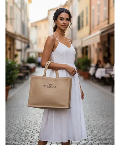 Bolso Tote Bag Artesanal Infinitos Yute Reforzado