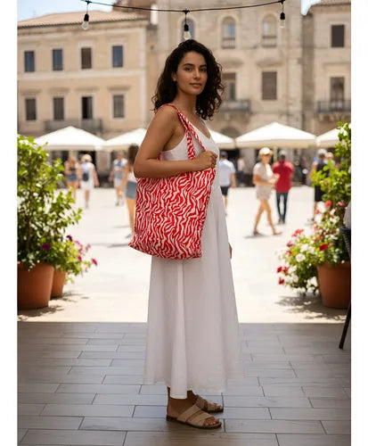 Bolsa Tote Bag "Zebra Naranja" - Edición Animal Print Reinventado